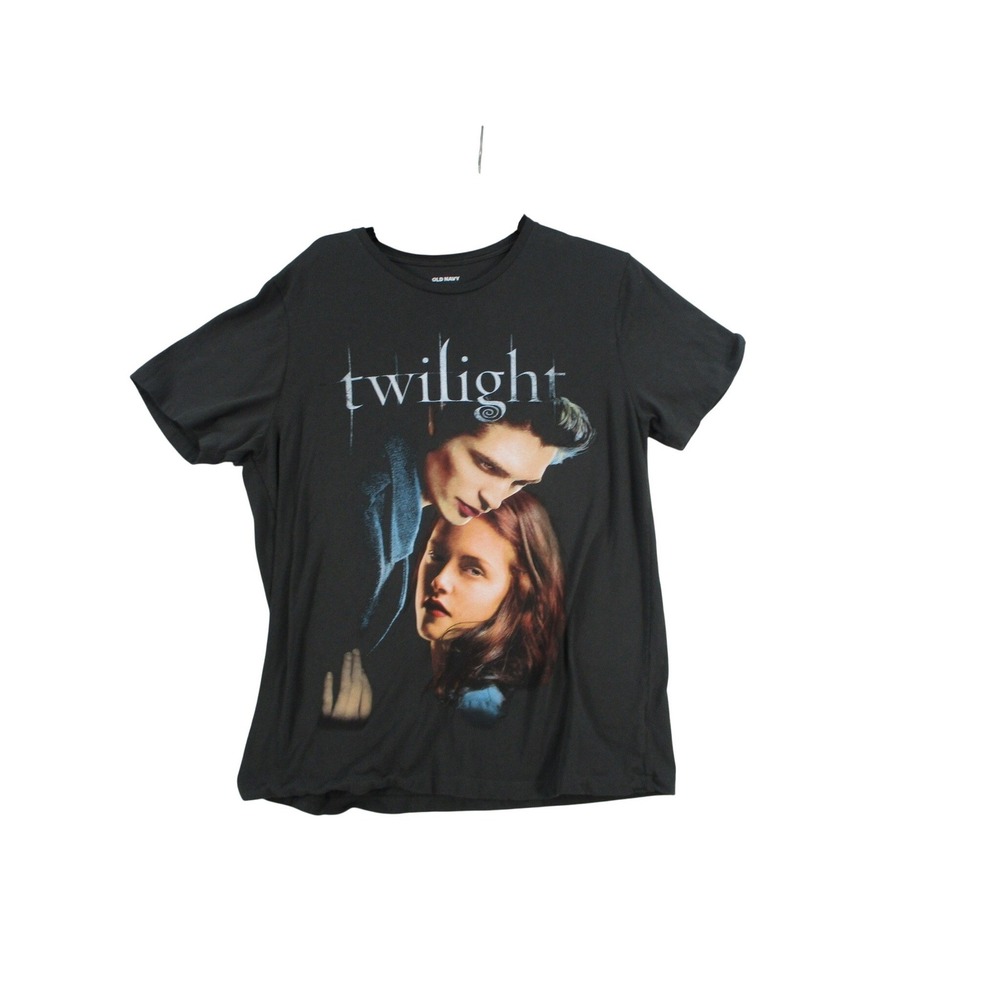 Old Navy Twilight Movie Graphic Tee Shirt Charcoal Gray Edward Bella Women Large